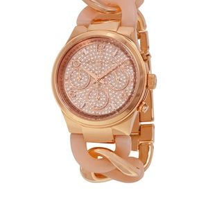 EUC Michael Kors Rose Gold Tone and Acetate Watch, MK4283